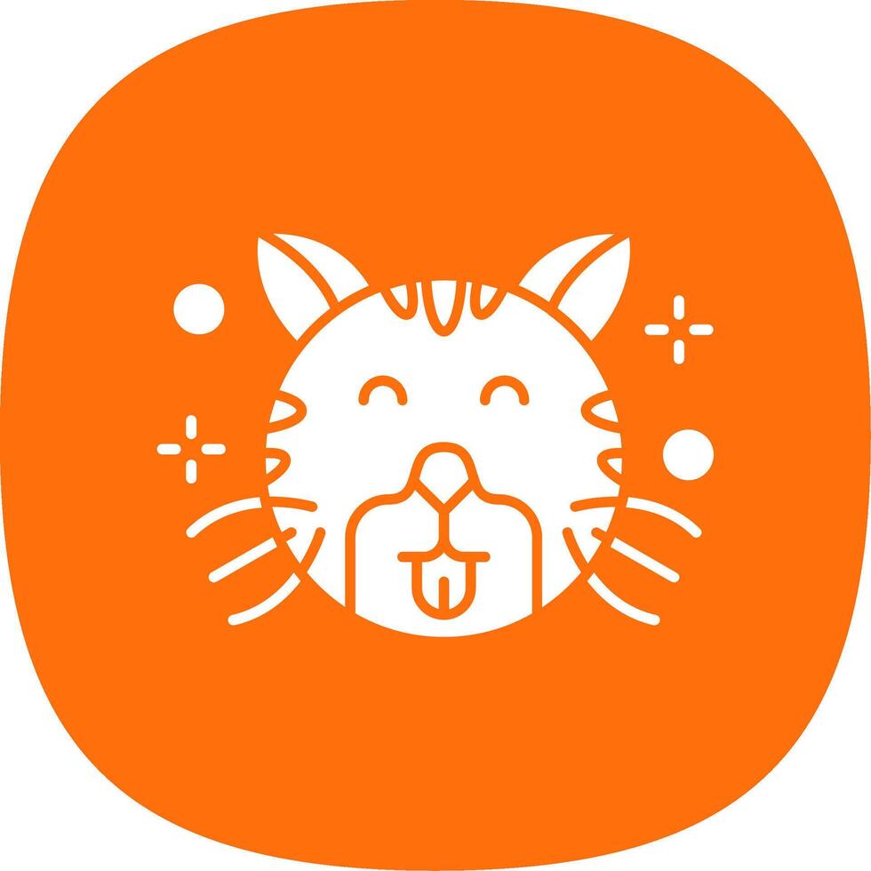Cute Glyph Curve Icon vector