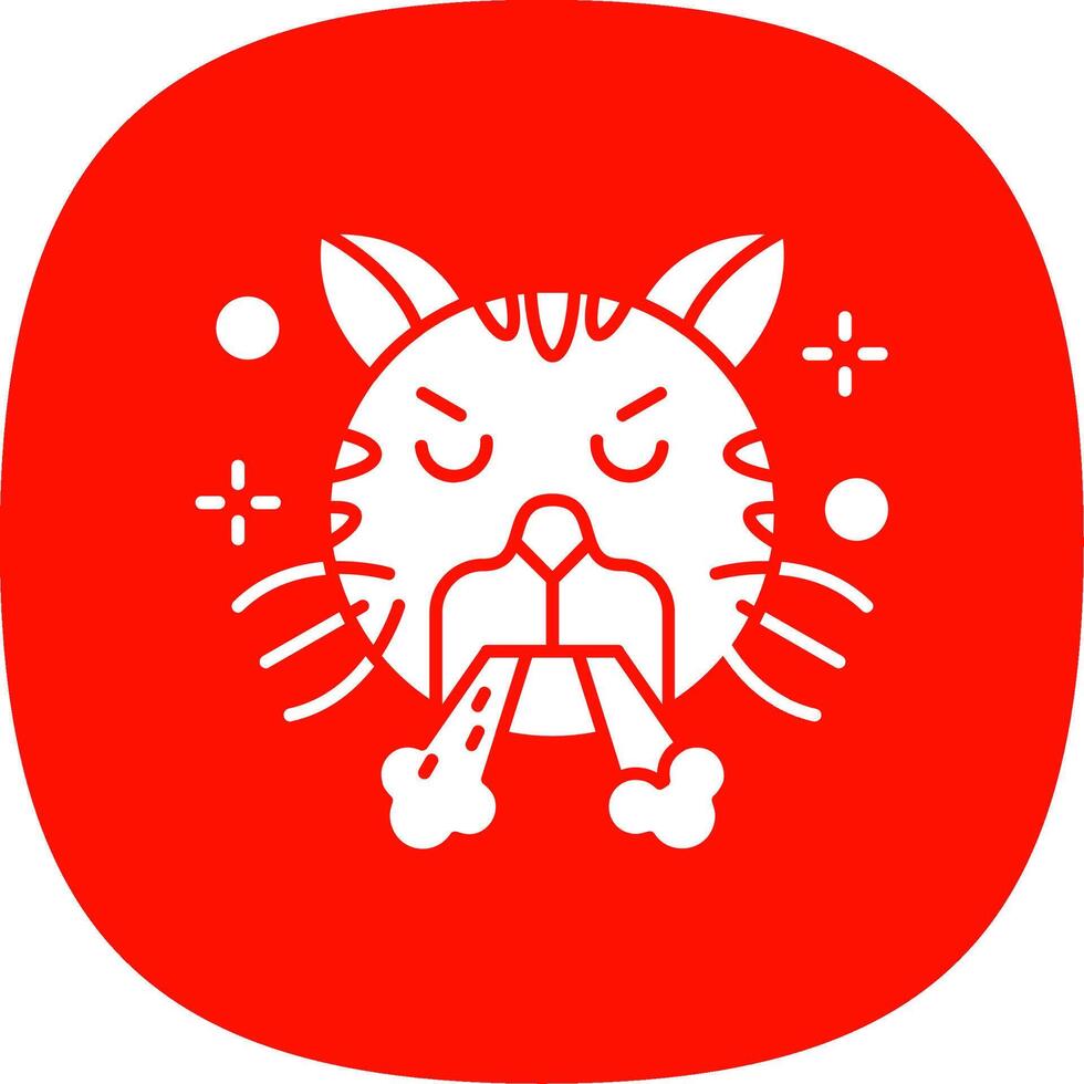 Angry Glyph Curve Icon vector