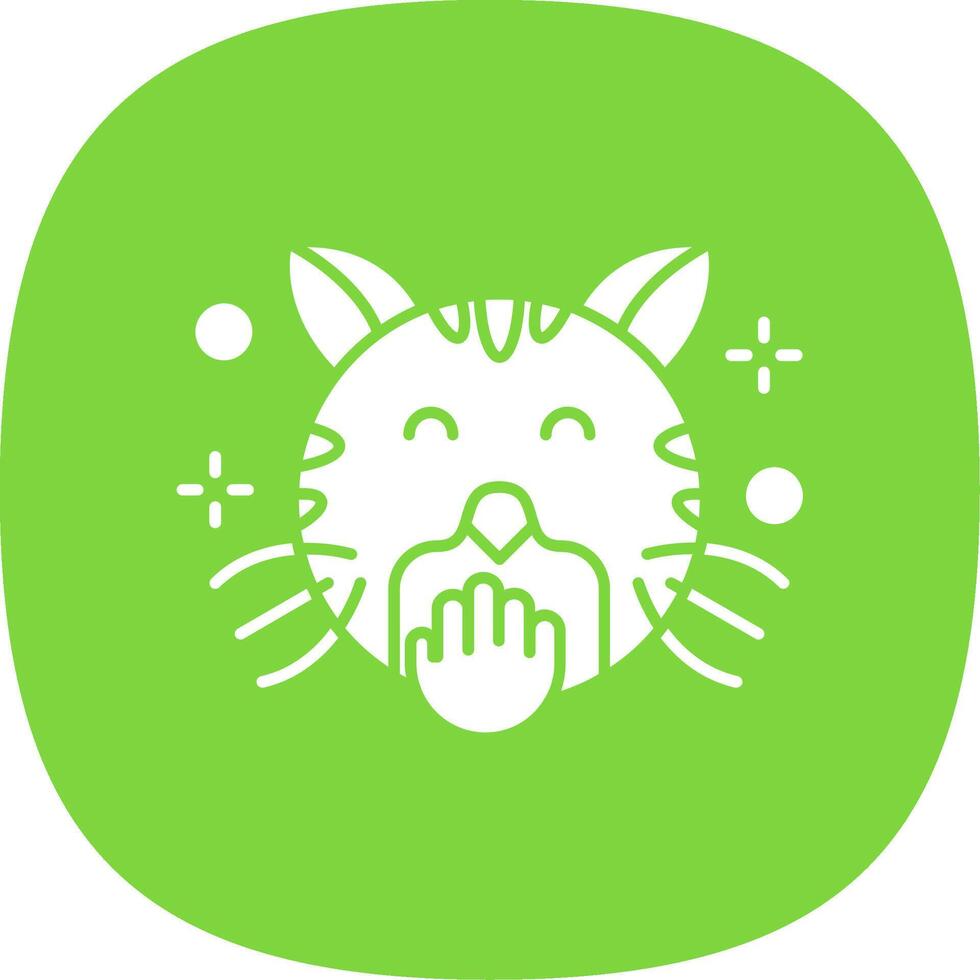 Blush Glyph Curve Icon vector