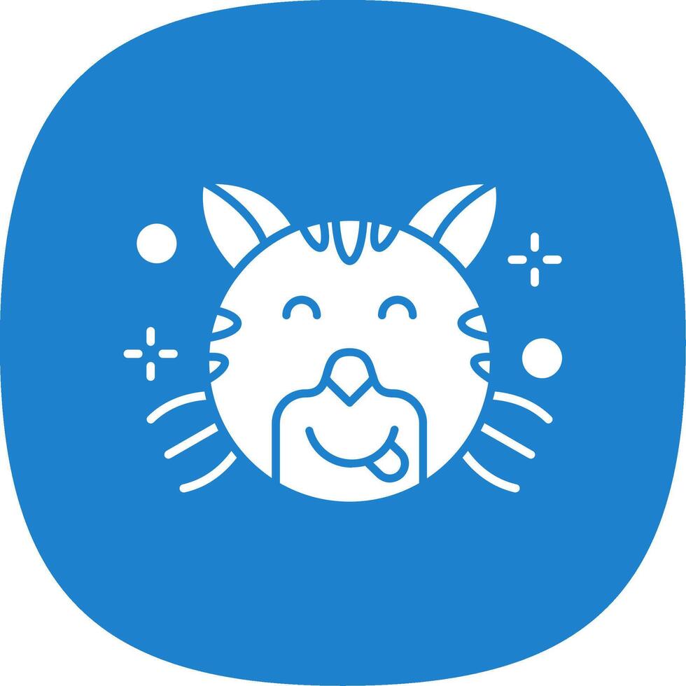 Tongue Glyph Curve Icon vector