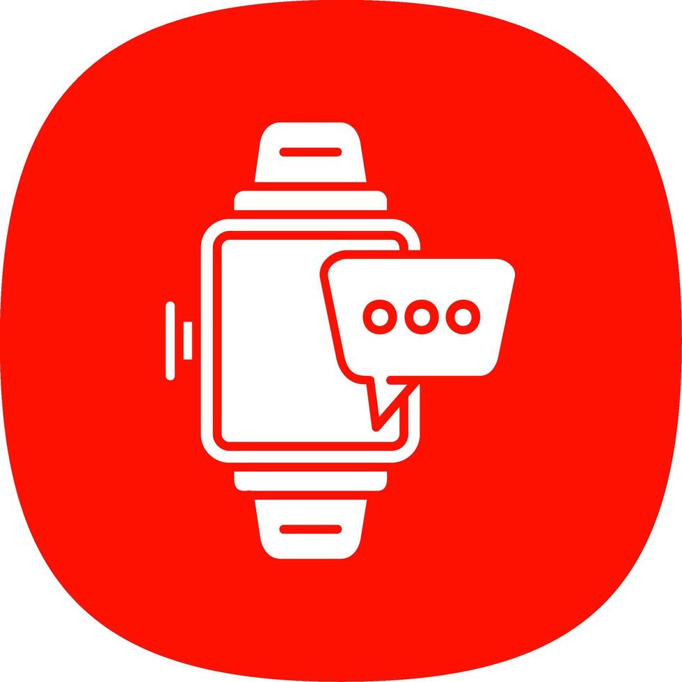 Smartwatch Glyph Curve Icon vector