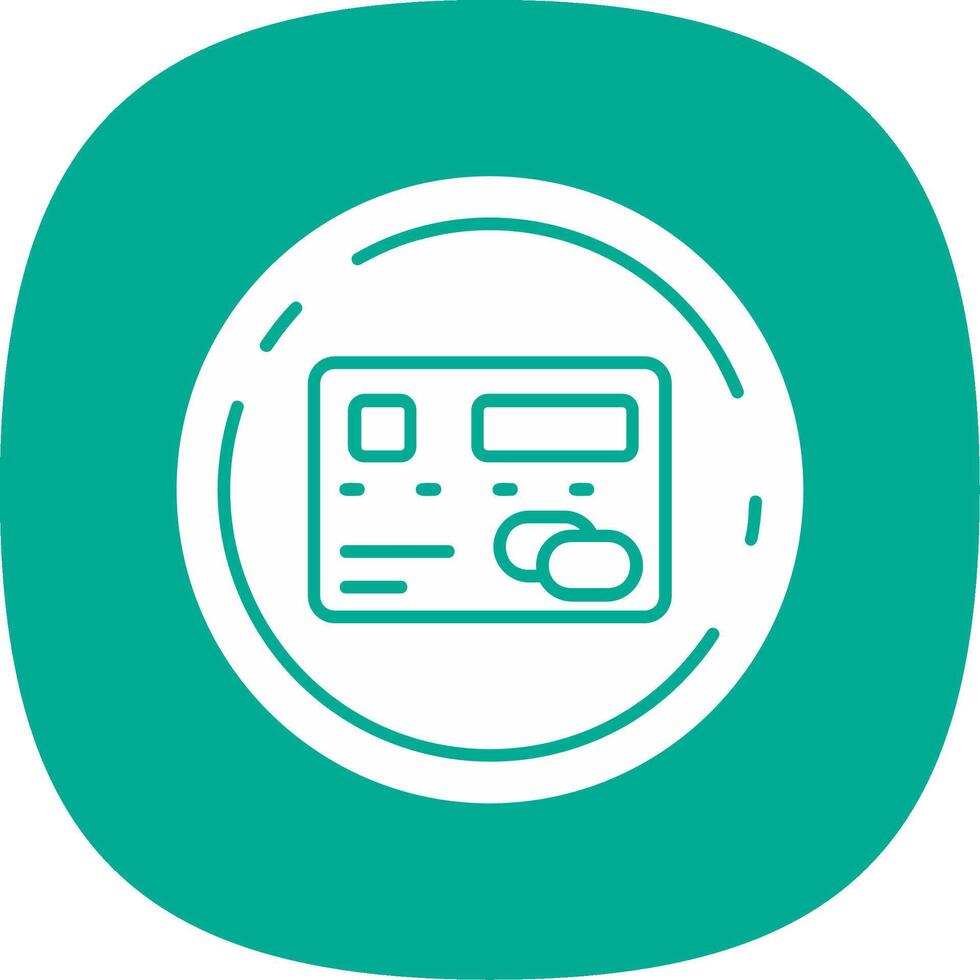 Pay Glyph Curve Icon vector