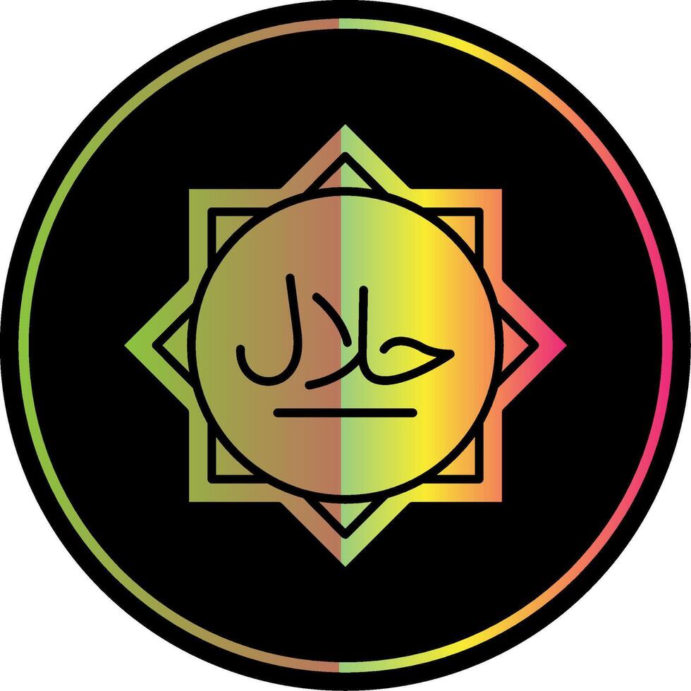 Halal Glyph Due Color Icon vector