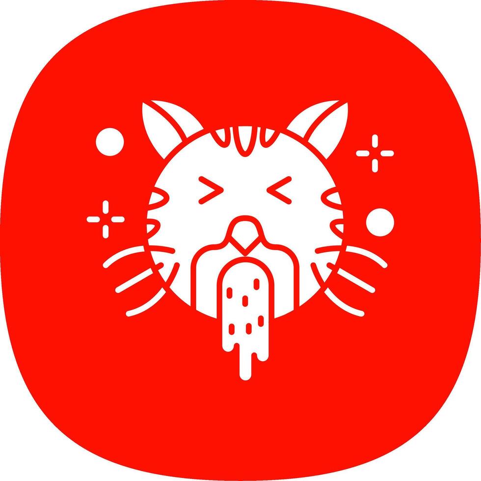 Vomit Glyph Curve Icon vector