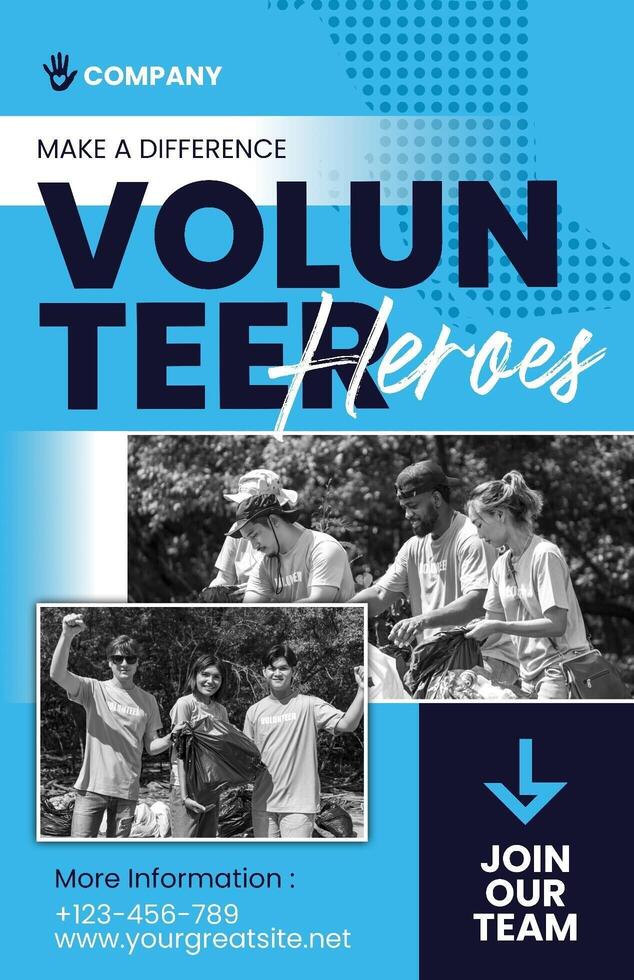 Volunteer Heroes Poster template