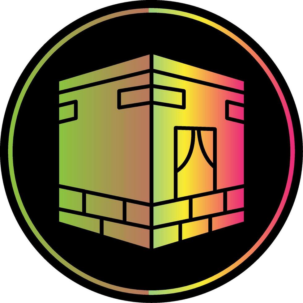 Qibla Glyph Due Color Icon vector
