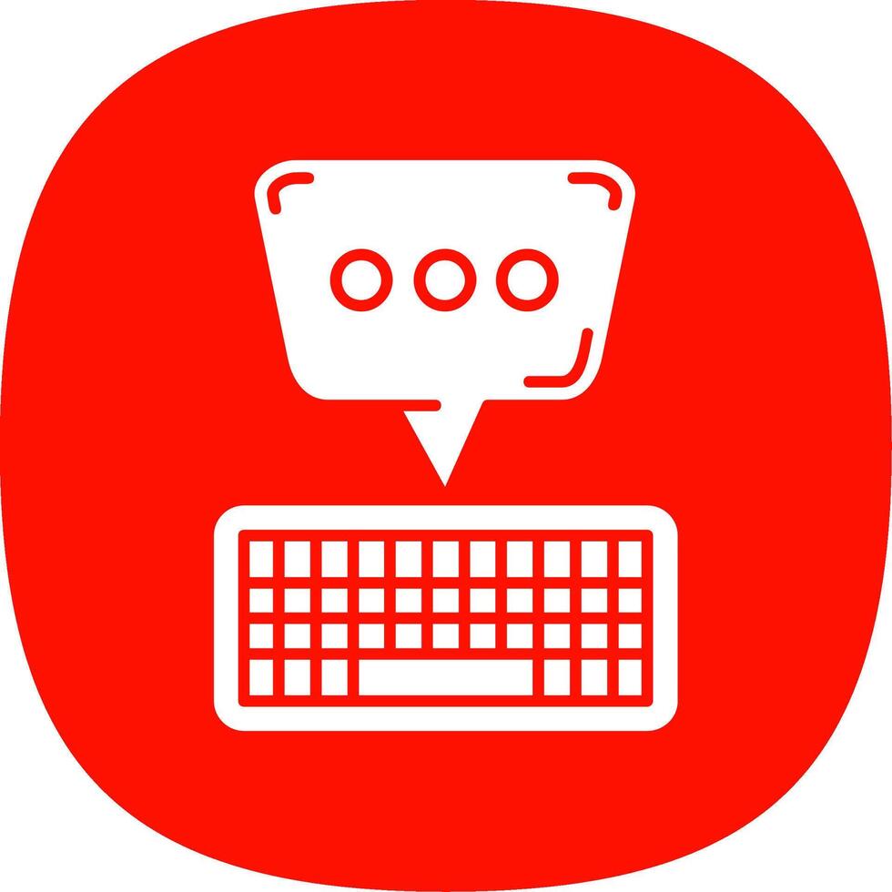 Keyboard Glyph Curve Icon vector