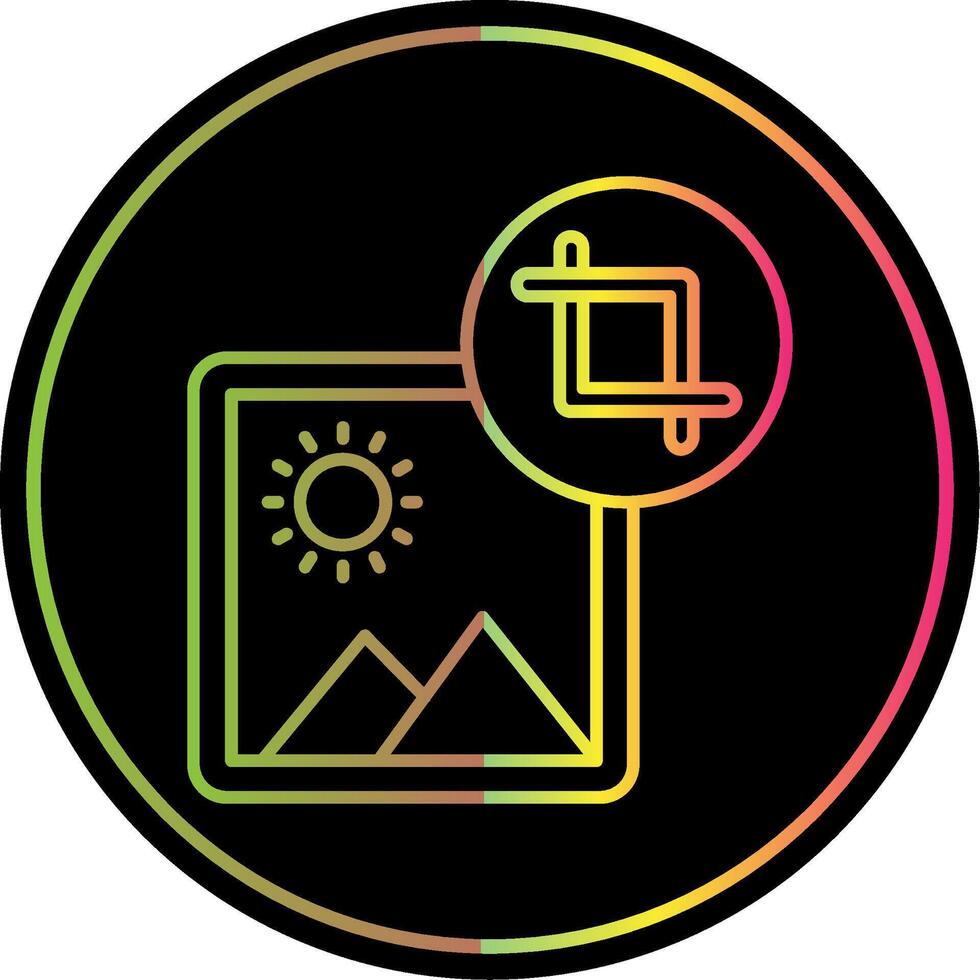 Crop Line Gradient Due Color Icon vector