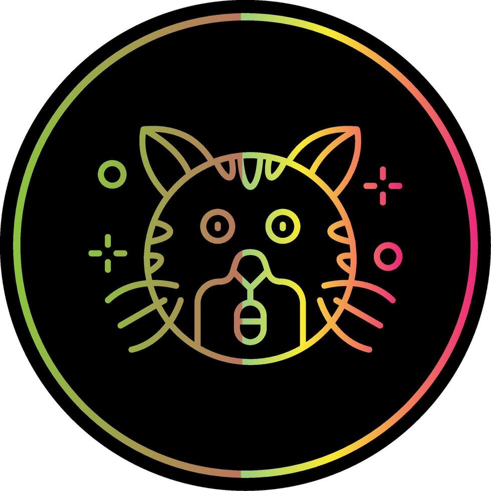 Surprised Line Gradient Due Color Icon vector