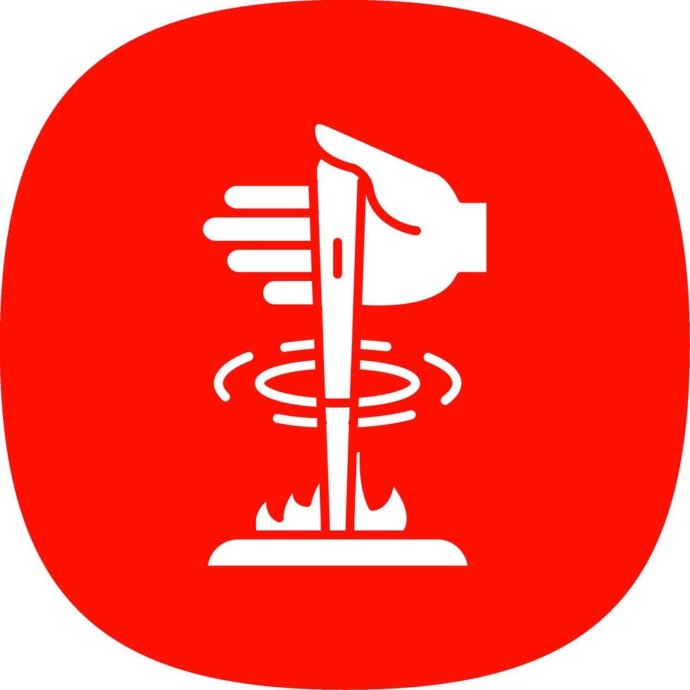 Fire Glyph Curve Icon vector