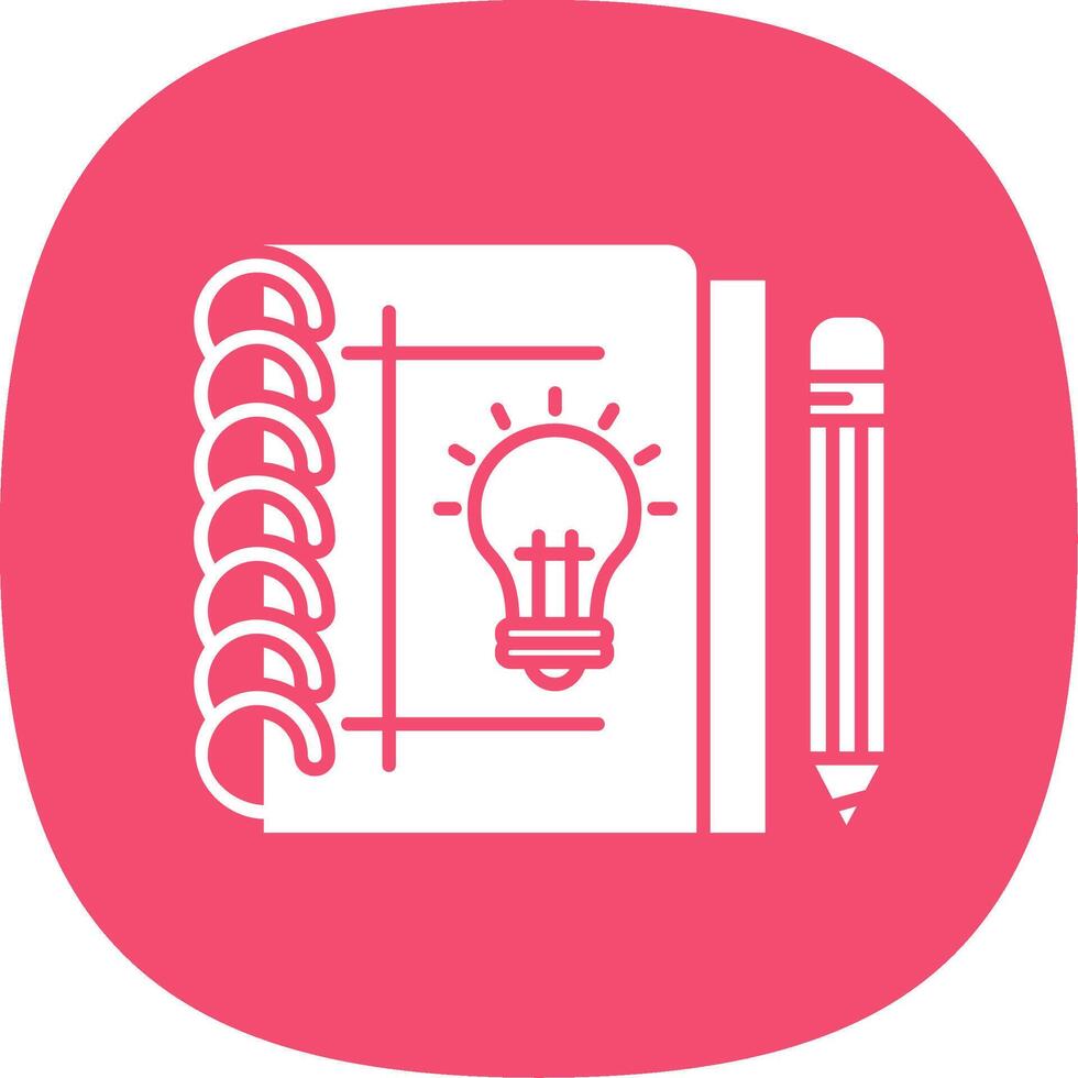 Sketchbook Glyph Curve Icon vector