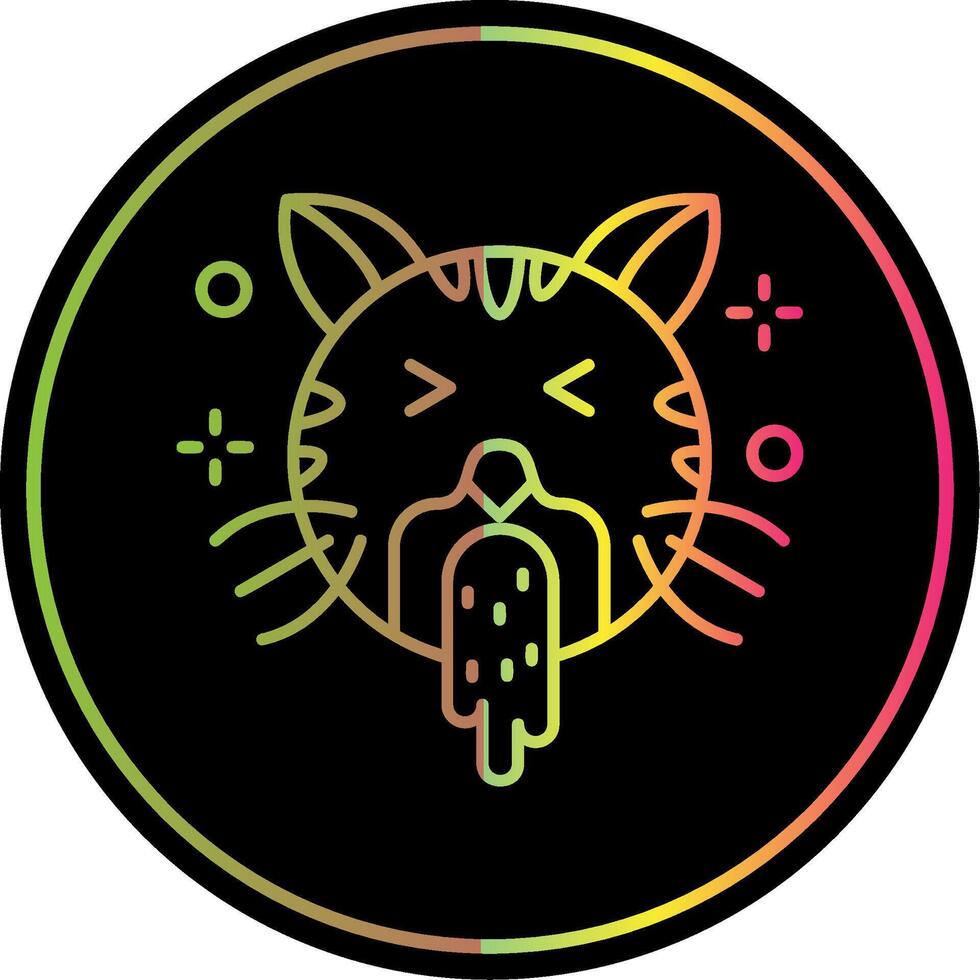 Vomit Line Gradient Due Color Icon vector