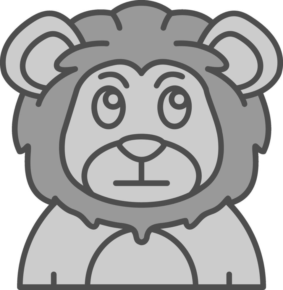 Embarrassed Line Filled Greyscale Icon vector
