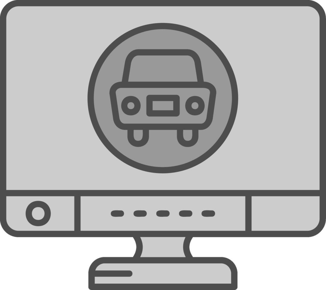 Car Line Filled Greyscale Icon vector
