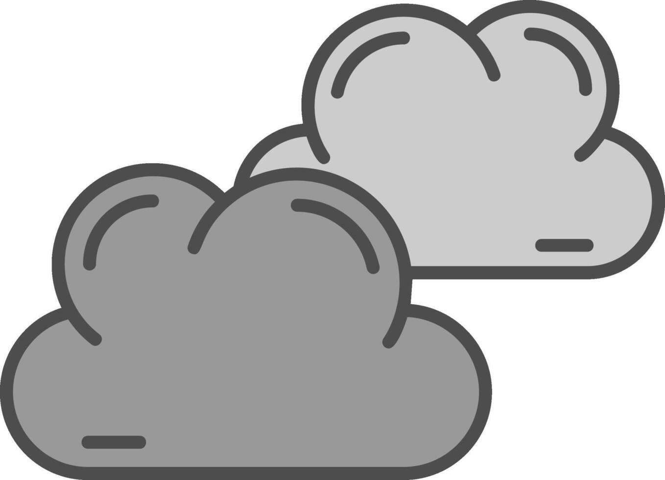 Cloud Line Filled Greyscale Icon vector