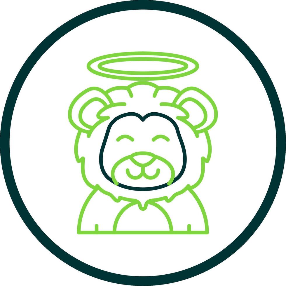 Angel Line Circle Icon vector