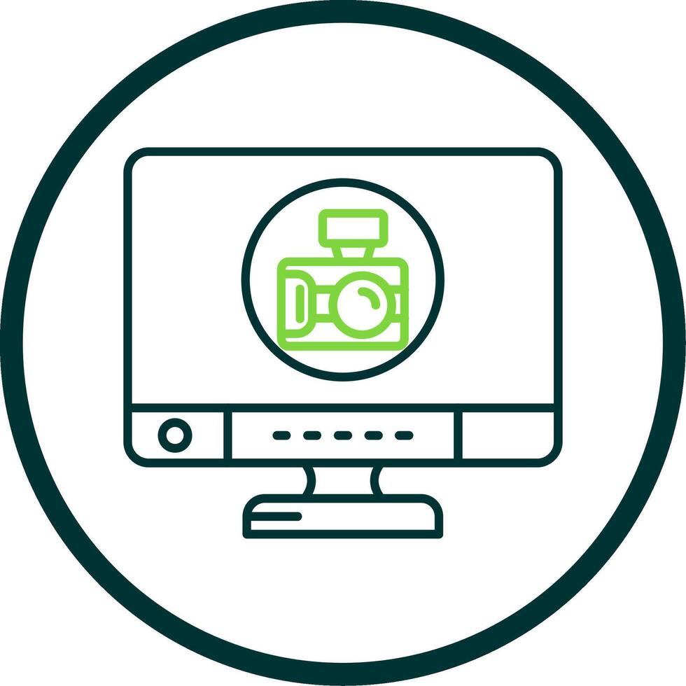 Camera Line Circle Icon vector