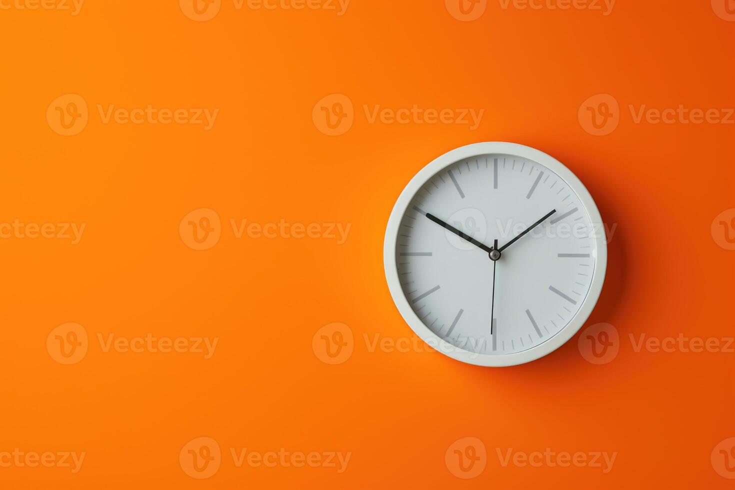 ai generado mínimo blanco reloj en naranja antecedentes limitado hora oferta en línea anuncio foto