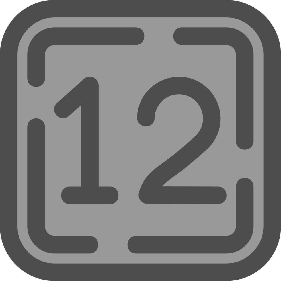 Twelve Line Filled Greyscale Icon vector