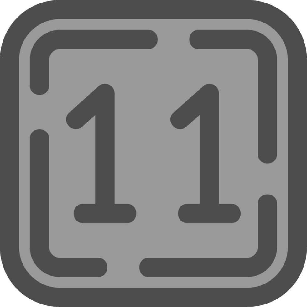 Eleven Line Filled Greyscale Icon vector