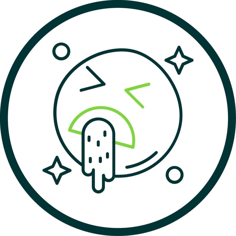 Vomit Line Circle Icon vector