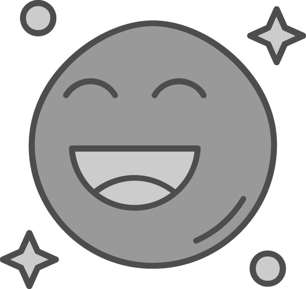 Happy Line Filled Greyscale Icon vector