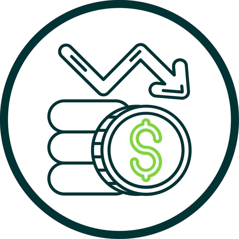 Loss Line Circle Icon vector
