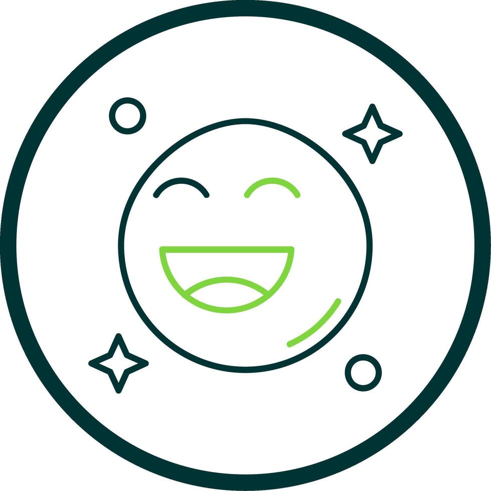 Happy Line Circle Icon vector