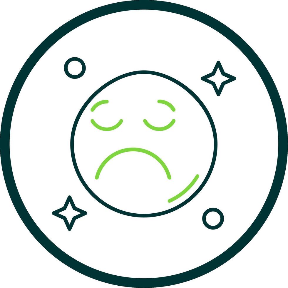 Sad Line Circle Icon vector