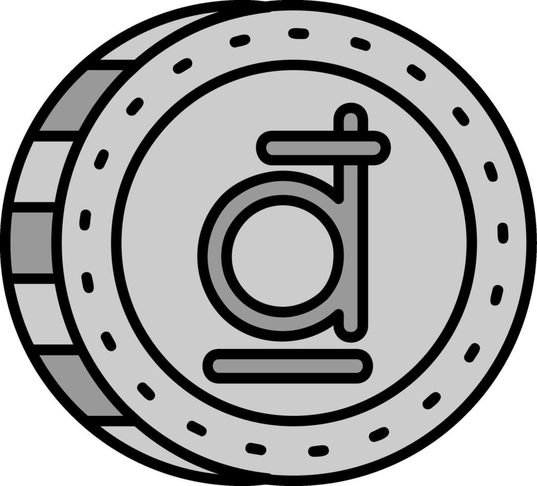 Dong Line Filled Greyscale Icon vector