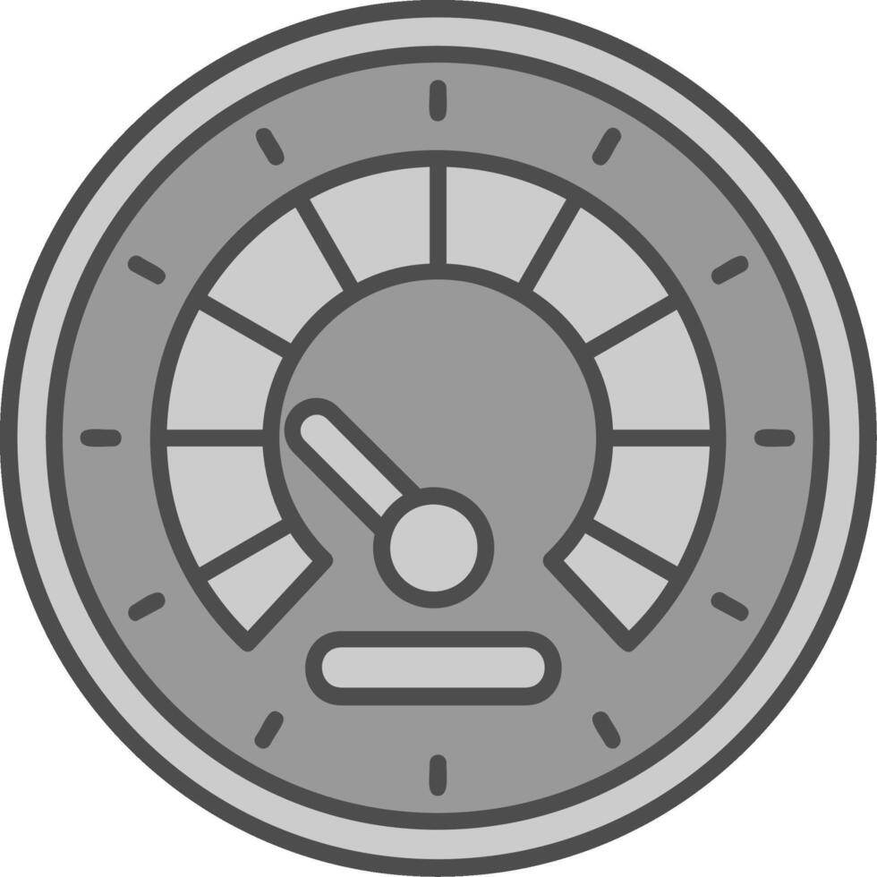 Speedometer Line Filled Greyscale Icon vector