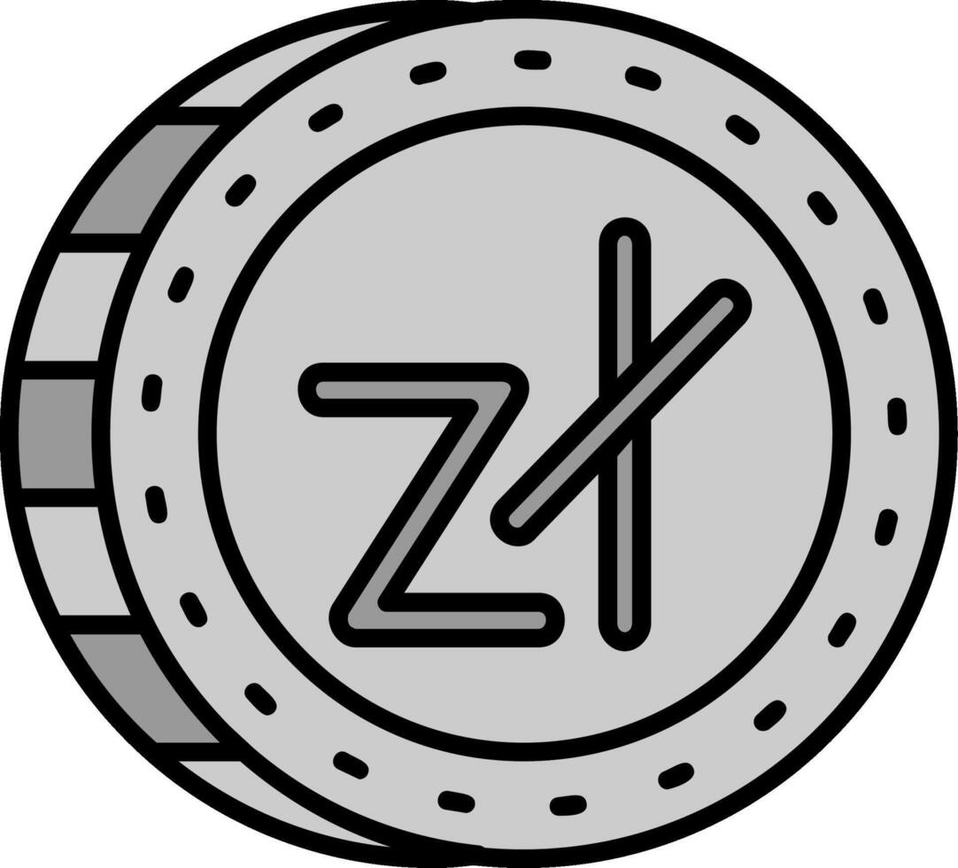 zloty línea lleno escala de grises icono vector