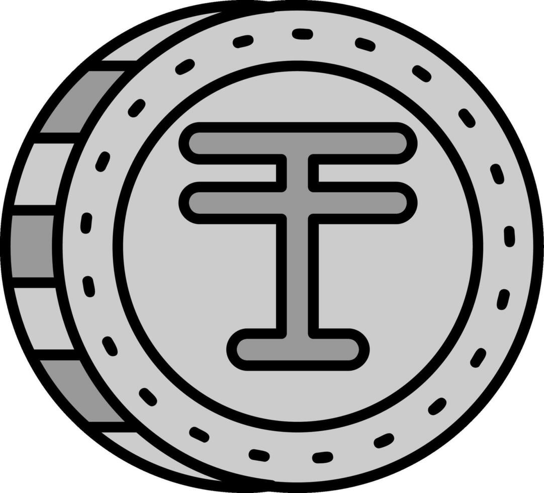 Tenge Line Filled Greyscale Icon vector