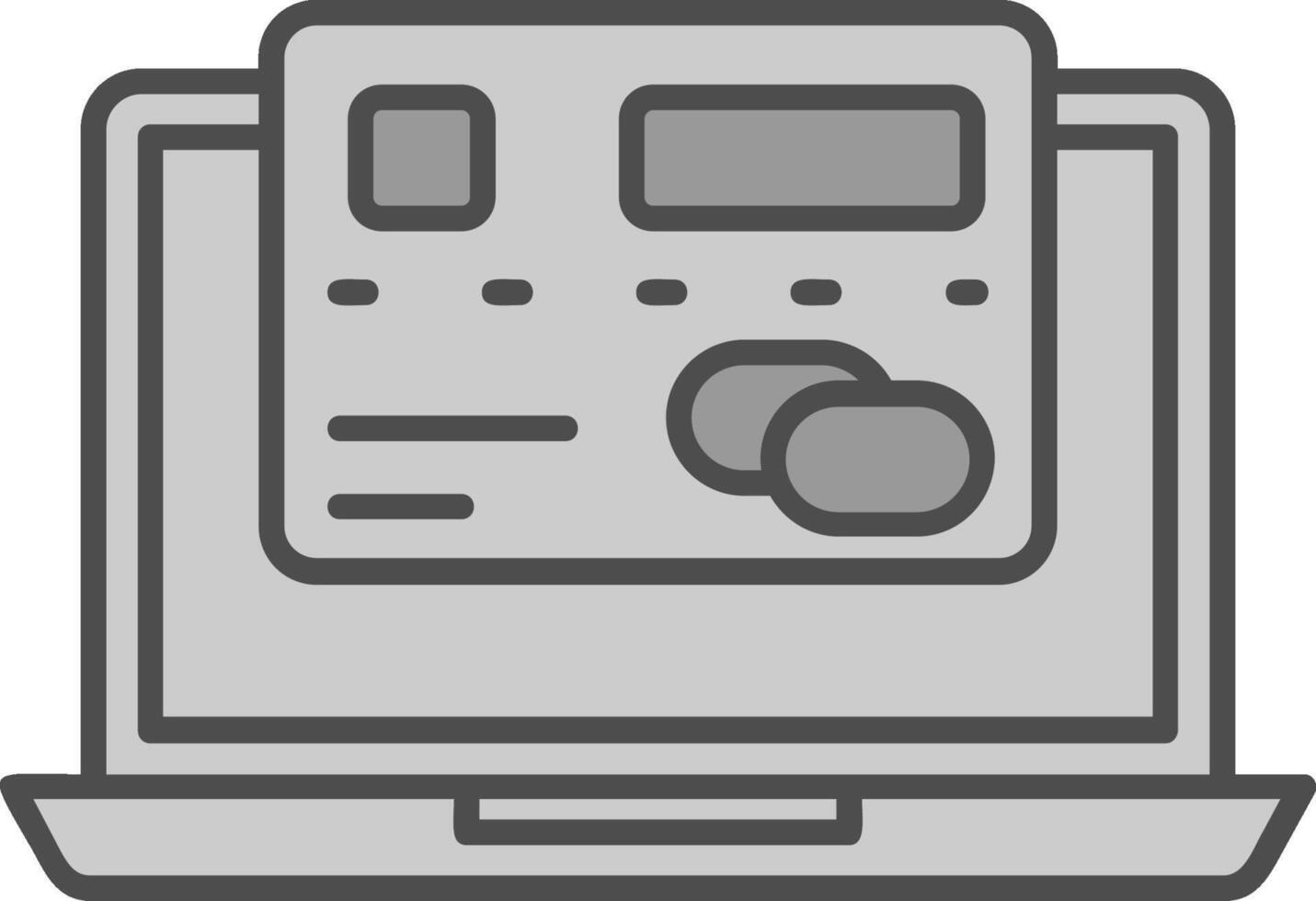 Laptop Line Filled Greyscale Icon vector