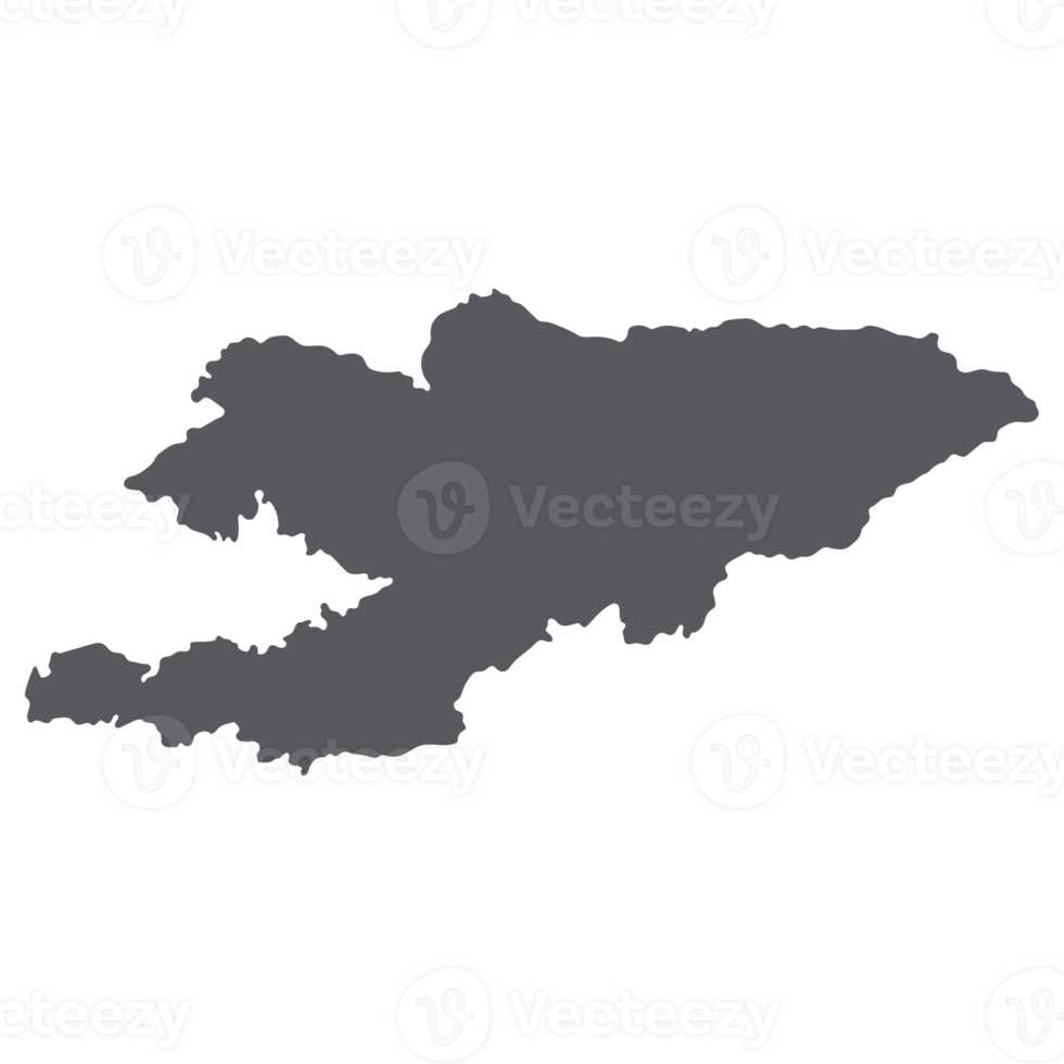 Kyrgyzstan map. Map of Kyrgyzstan in grey color png