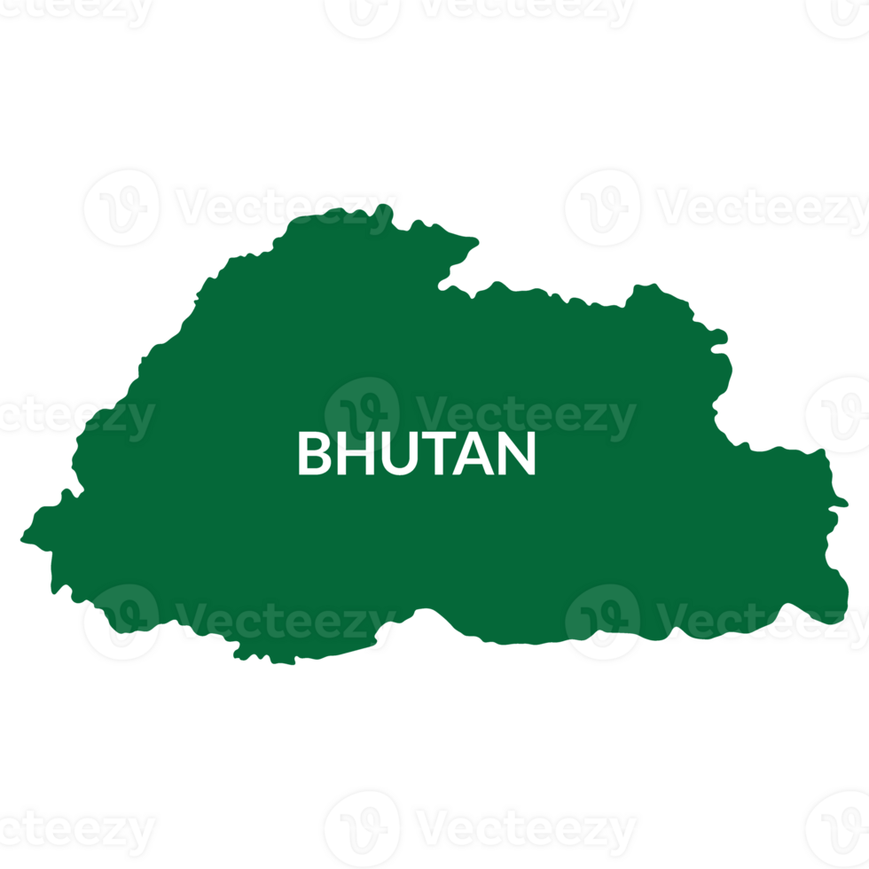 Bhutan map. Map of Bhutan in green color png