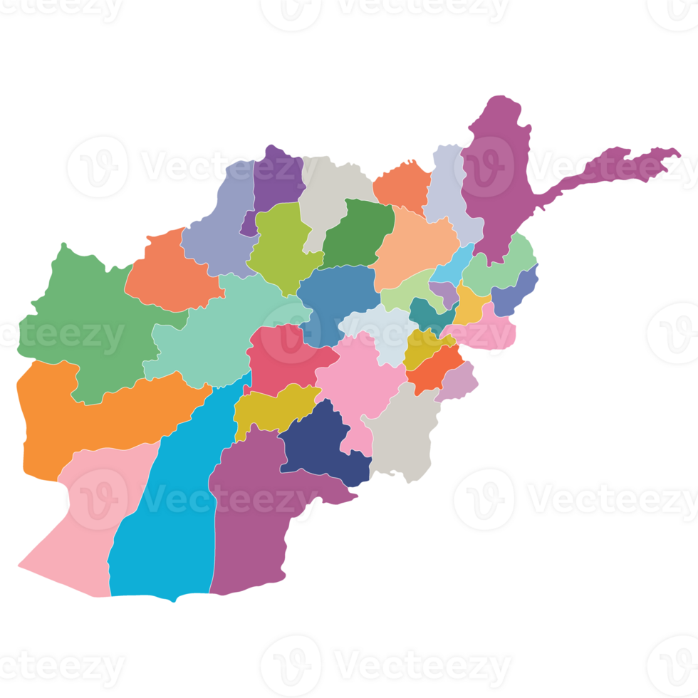 afghanistan carte. carte de afghanistan dans administratif les provinces dans multicolore png