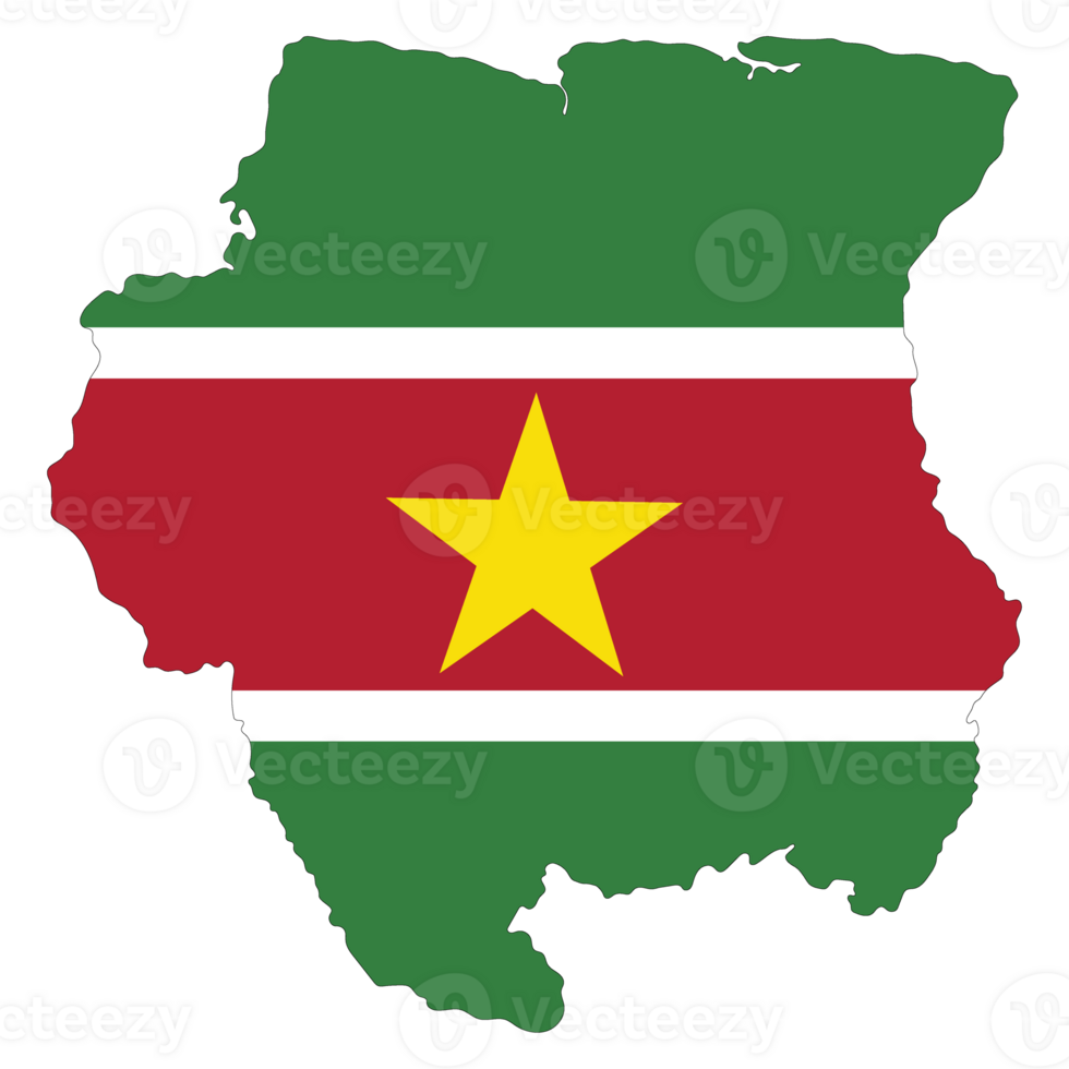 Karte von suriname mit National Flagge von suriname png