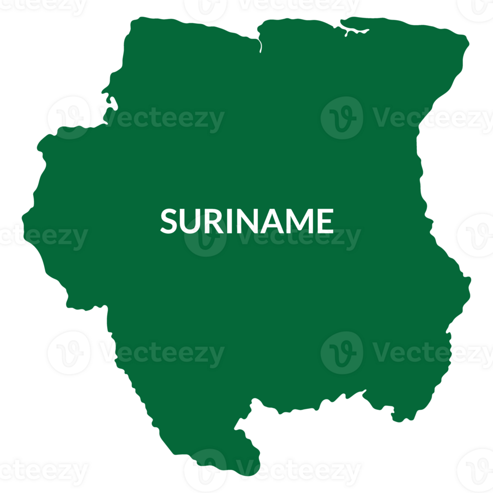 Suriname map. Map of Suriname in green color png