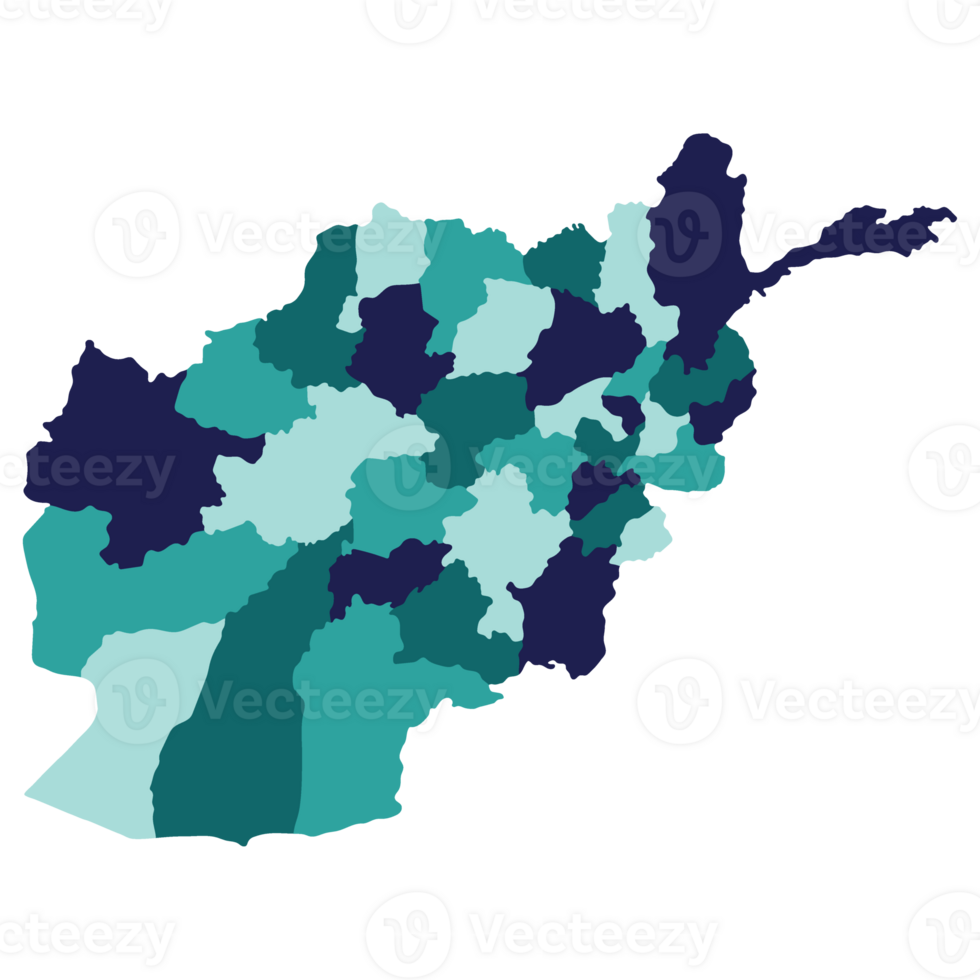 Afganistán mapa. mapa de Afganistán en administrativo provincias en multicolor png