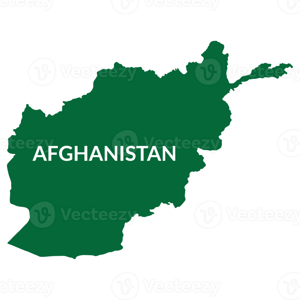 Afghanistan map. Map of Afghanistan in green color png