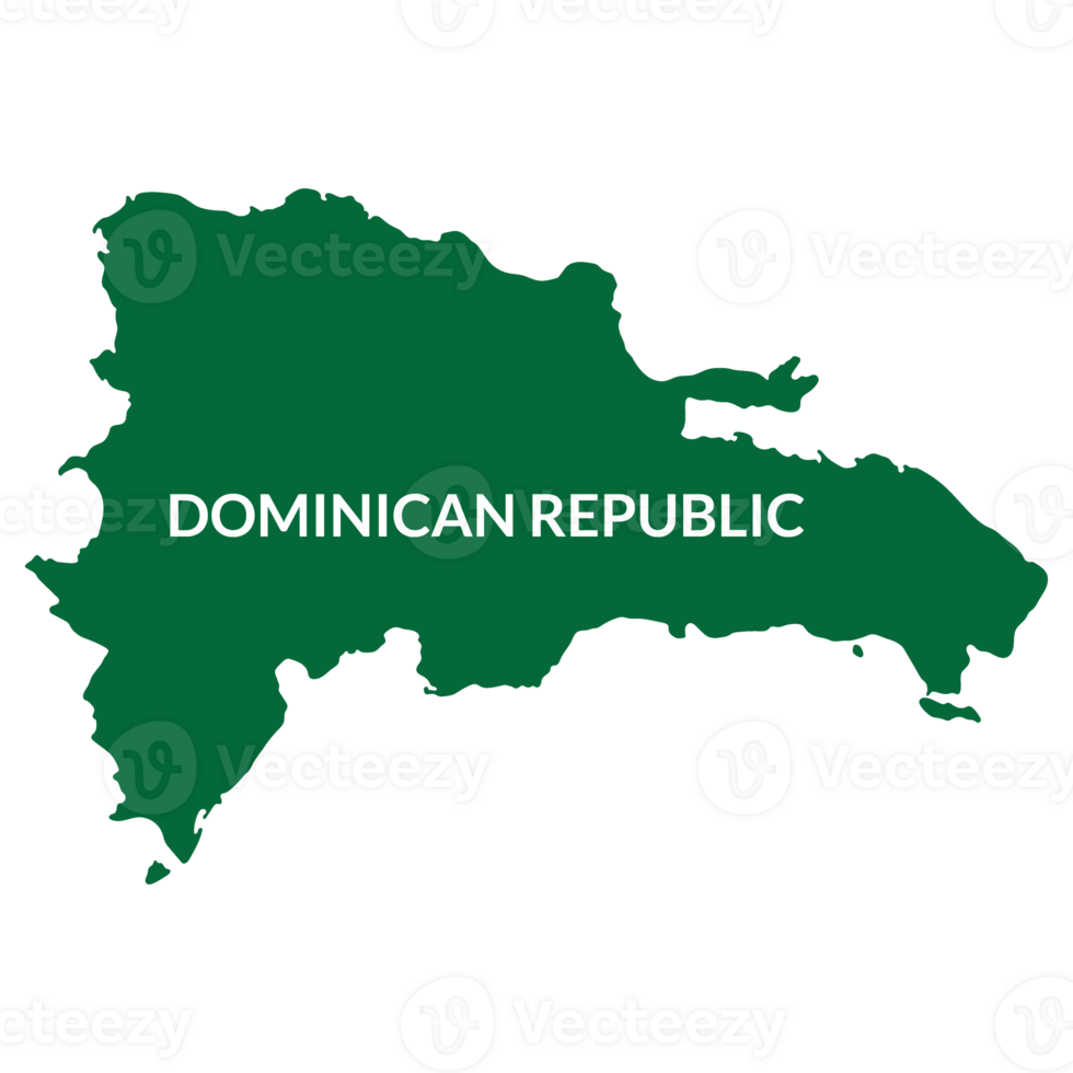 Dominican Republic map. Map of Dominican Republic in green color png