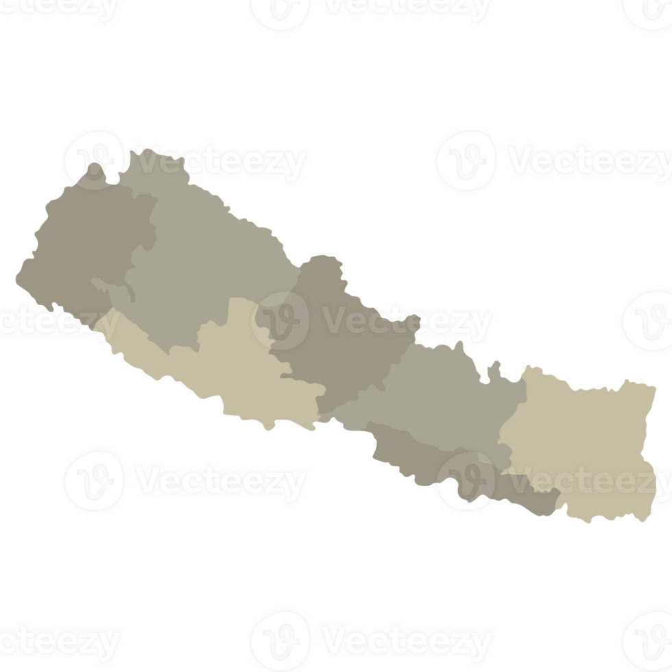 Nepal mapa. mapa de Nepal en administrativo provincias en multicolor png