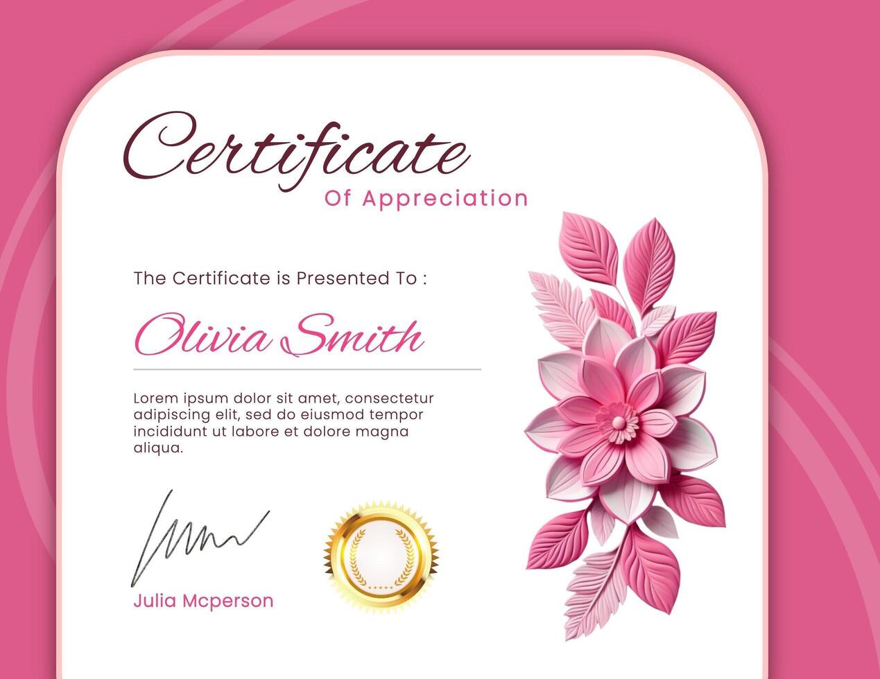 Floral Certificate Appreciation template