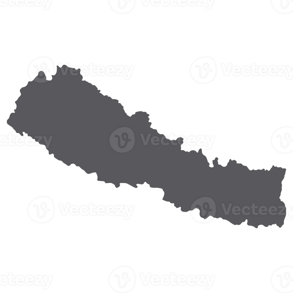 Nepal map. Map of Nepal in grey color png
