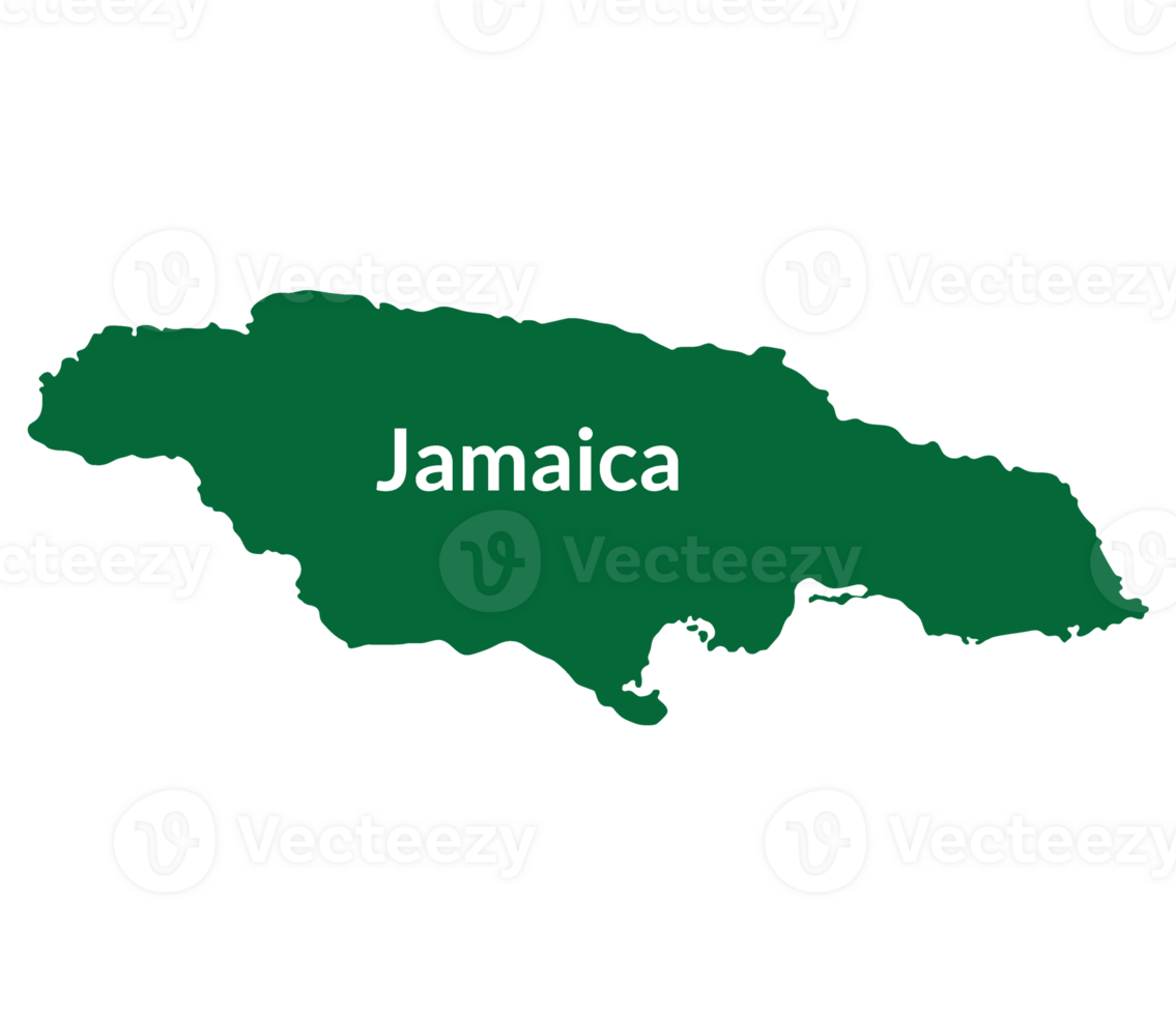 Jamaica map. Map of Jamaica in green color png