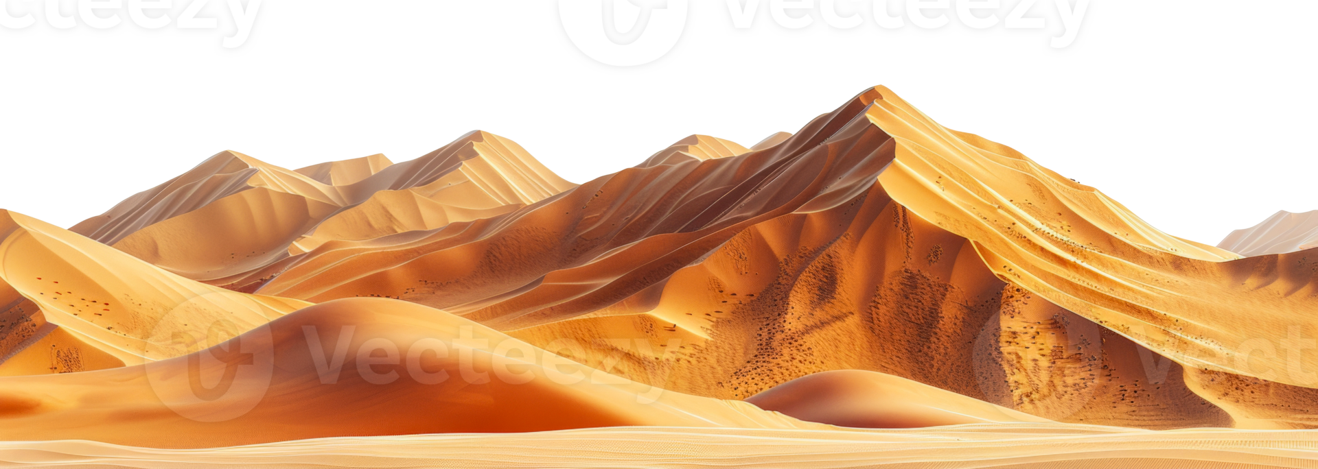 AI generated Textured sand dunes with intricate patterns on transparent background - stock png. png