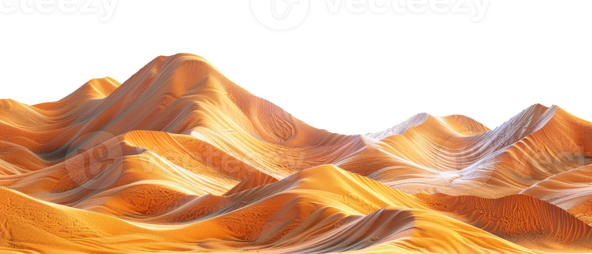 AI generated Textured sand dunes with intricate patterns on transparent background - stock png. png