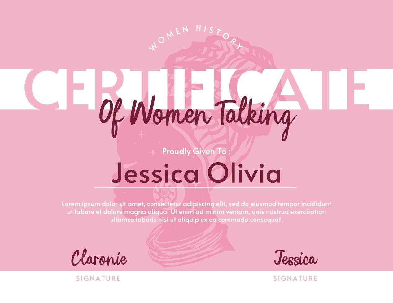 Woman History Certificate template