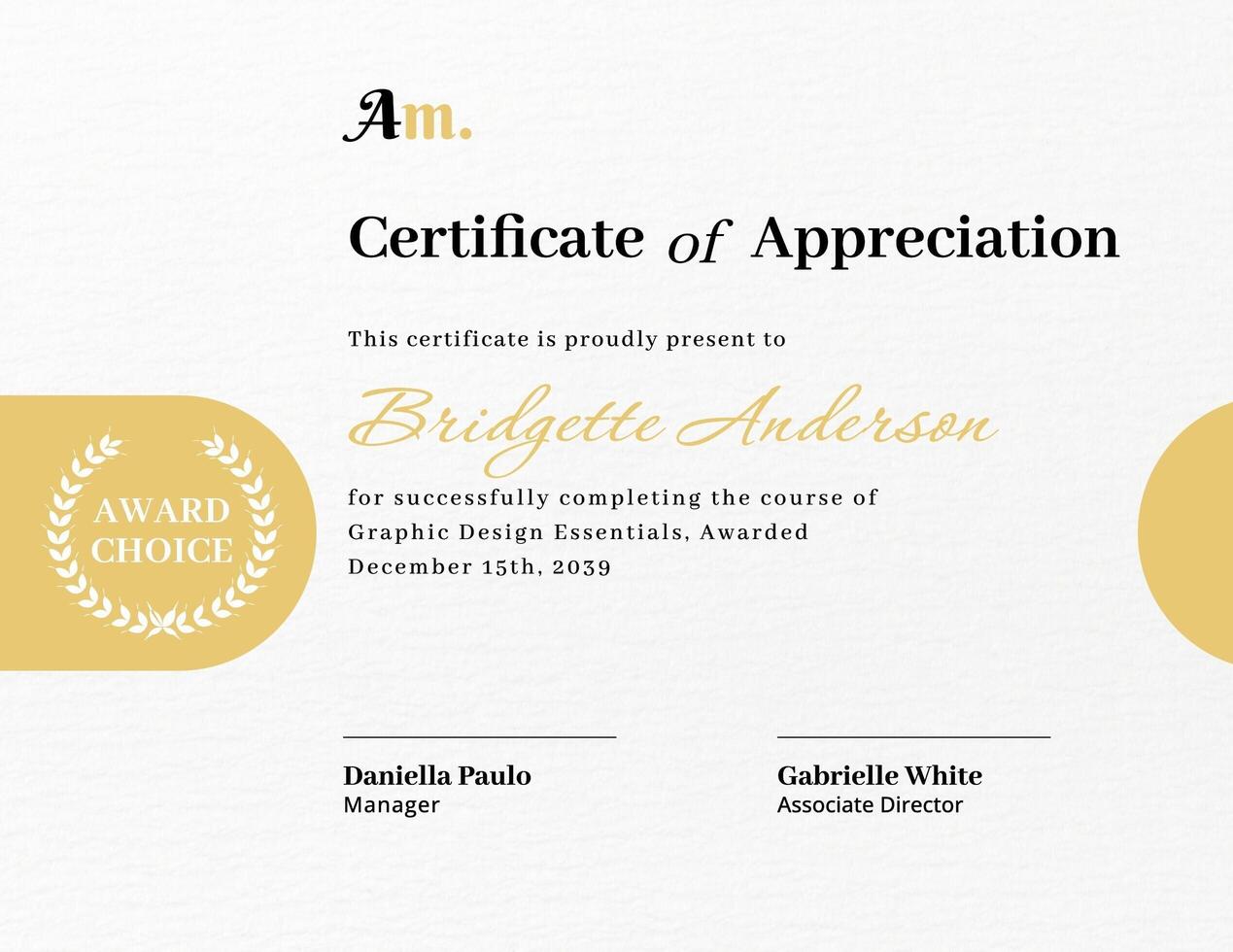 minimalist certificate template design ideas